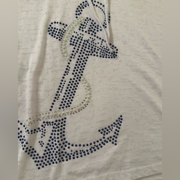 Sea Salt women’s small hoodie. Rhinestone anchor & studded Jupiter (Florida) - Picture 9 of 11